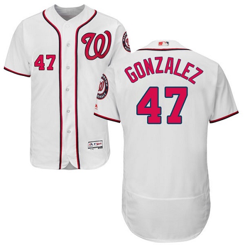 Nationals #47 Gio Gonzalez White Flexbase Authentic Collection Stitched MLB Jersey